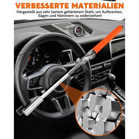 Tevlaphee Lenkradkralle, Lenkradschloss für Auto, Auto Diebstahlsicherung, Lenkradsperre Wohnmobil, Auto-Kralle als Wegfahrsperre, Universal(Orange)