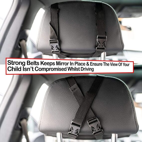 Babyautospiegel für den Rücksitz - Sicherster Autositzspiegel mit kristallklarer Sicht, unzerbrechlicher, verstellbarer Rückspiegel für kleine Kinder, mit LKW