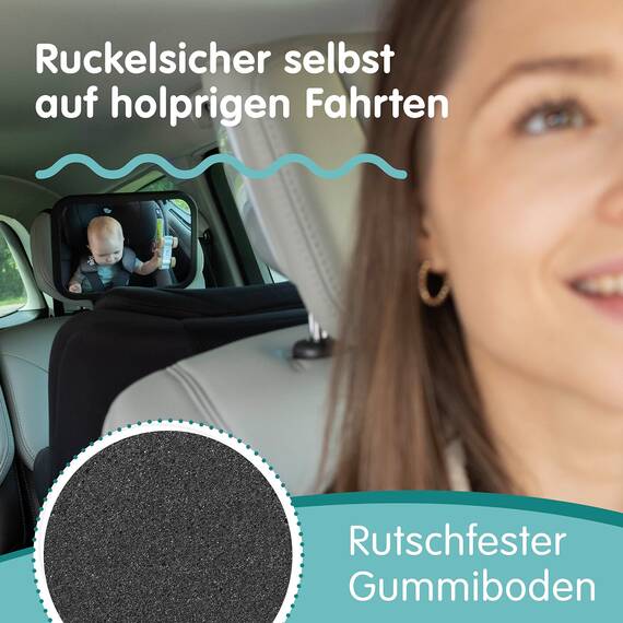 Onco 360° Baby Autospiegel (2er-Pack) - 100% Bruchsicher & Rutschfest, 2024 & 2023 Preisgekrönt, Spiegel Auto Baby Rückbank, Doppelpack (17,5 x 24,5 cm)