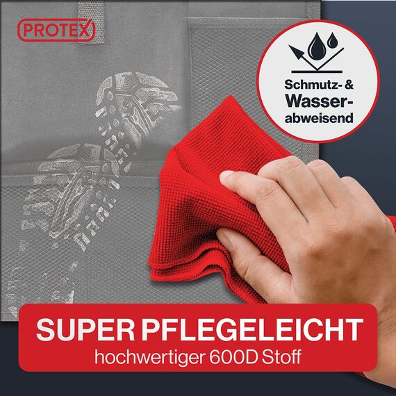 PROTEX© Rückenlehnenschutz Organizer [Testsieger 2025] 100 Tage risikofrei testen - Auto Rücksitz Organizer mit 12 Zoll Tablet Fach [grau]