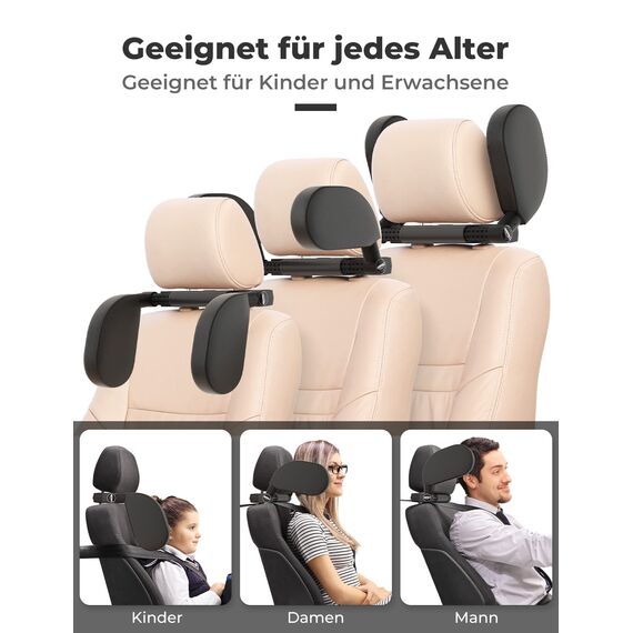 Oasser Kopfstütze Auto Kinder abnehmbare Nackenstütze Auto Autositz seitliches Nackenkissen für Kinder Erwachsene Einstellbar zum Schlafen