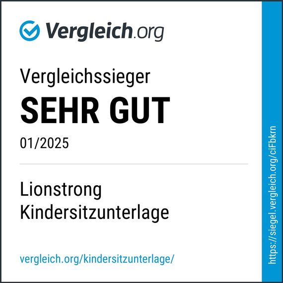 LIONSTRONG® Kindersitzunterlage - EXTRA Schutz [ISOFIX GEEIGNET] - wasserabweisender Autositzschoner Polyester Stoff - Sitzschutz Sitzschoner Auto Kindersitz - universell kompatibel - Schwarz klein