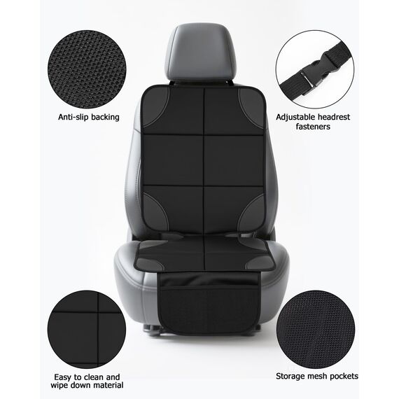 Zofory 2 Stück, Sitzschoner Auto rutschfest und Wasserdicht mit Dicker Polsterung und 2 Netztaschen Geeignet für Autositzschutzeinrichtungen