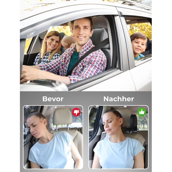 Oasser Kopfstütze Auto Kinder abnehmbare Nackenstütze Auto Autositz seitliches Nackenkissen für Kinder Erwachsene Einstellbar zum Schlafen