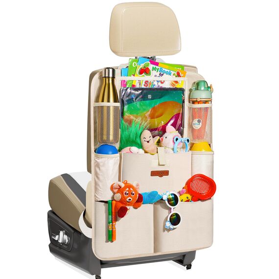 SURDOCA Autositz-Organizer – 4th Generation verbesserter Auto Rücksitz für bis zu 11-Zoll Tablet, 8 Taschen, Kinderspielzeug-Aufbewahrung, wasserdichter Rücksitzschutz für Kinder