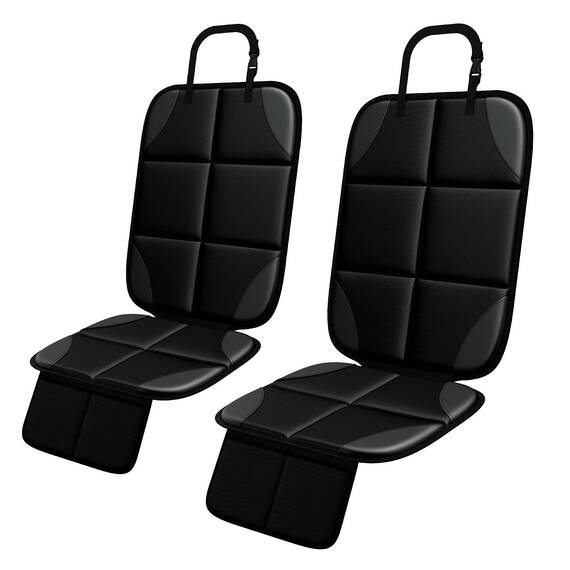 MHO+All Kindersitzunterlage, 2 Stück ISOfix Geeigneter Sitzschoner Auto Kindersitz für Textil- und Ledersitze, mit dickster Polsterung und Netztaschen, Leicht zu Reinigen und Rutschfestem