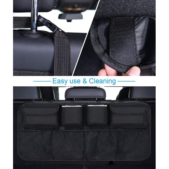 URAQT Kofferraum Organizer, Auto Aufbewahrungstasche, Kofferraumtasche, Wasserdichten Taschen mit Starkes elastisches, Zauberstabstruktur für SUV, Schwarz
