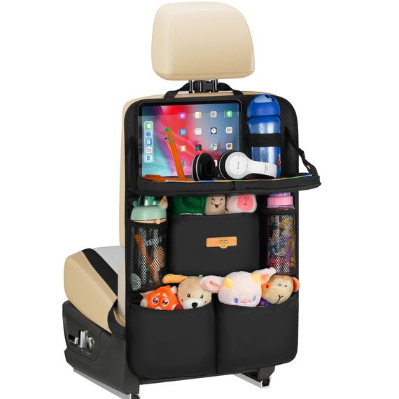 SURDOCA Autositz Organizer mit Klapptisch, 7 Taschen, Tablet-Tasche, Hängende Rücksitz-Organizer für Kinder & Reisen, Universal für die meisten Autos