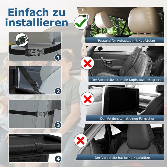 Oneyus Auto Organizer, 2 Stück Autositz Organizer Große Rückenlehnenschutz Auto Kinder Multifunktional Wasserdicht Rücksitz Organizer mit Klapptisch,Tablet Tasche und Viele Taschen-Schwarz
