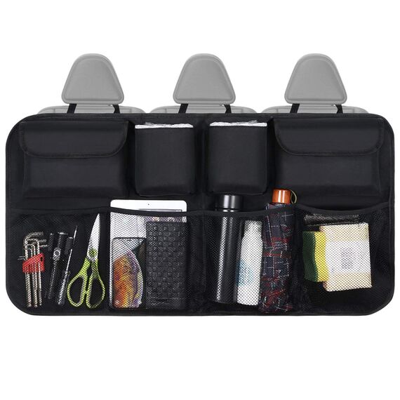 URAQT Kofferraum Organizer, Auto Aufbewahrungstasche, Kofferraumtasche, Wasserdichten Taschen mit Starkes elastisches, Zauberstabstruktur für SUV, Schwarz