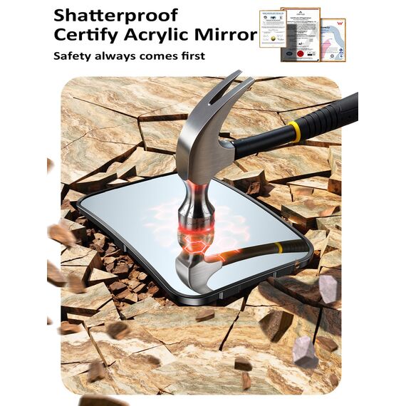 Mirrorsafe Babyspiegel Auto Rücksitz Spiegel Rückbank - 2026 Haken Clip Stabiler Bruchsicherer Autospiegel Baby, 360°Verstellbarer Babyspiegel Erstausstattung Auto Zubehör für Kinder KFZ Kopfstützen