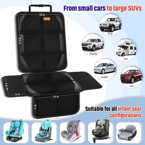 Bacgnyer Autositzschutz, 2er-Pack Autositzschoner 600D, Kindersitz Unterlagen für Auto, Wasserdicht, Langlebig, rutschfeste RüCkseite, Kindersitzschutz, Geeignet für Babys, Kleinkinder, Kinder