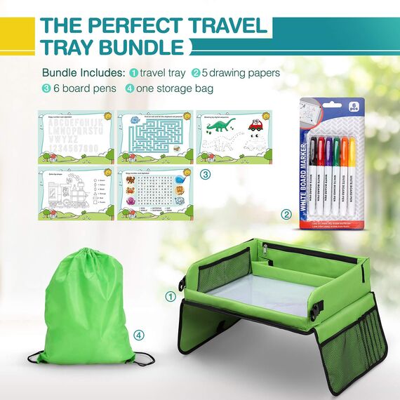 lenbest Reisetisch Auto Kinder, BeschäFtigung Autofahrt Kinder, Auto Reise Spielzeug, Spiele für Autofahrt Kinder, Reise Gadgets, Auto Organizer Kinder, Spielzeug ab 3 Jahre, Geschenk ab 3 Jahre