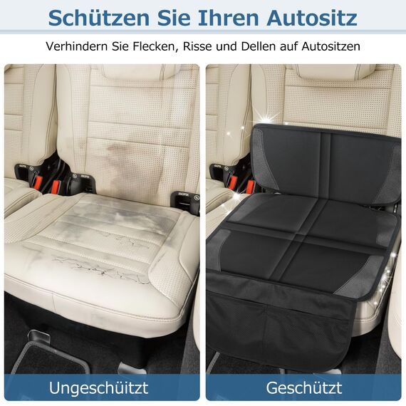 Ezilif Kindersitzunterlage Auto, ISOFIX Geeignet Sitzschoner Auto Kindersitz, Wasserdicht und rutschfest Autositzschoner Universalgröße, 600D Oxford kindersitz Unterlagen für Autos (1-Pack)
