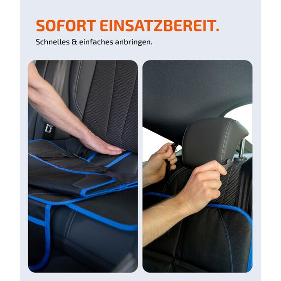 LIONSTRONG® Kindersitzunterlage Autositzschoner [ISOFIX GEEIGNET] - Autositzauflage wasserabweisend - Sitzschutz Sitzschoner Auto Kindersitz - Auto Sitzauflagen - universell kompatibel (Blau)