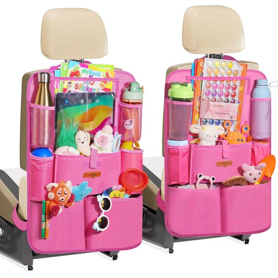 SURDOCA Autositz-Organizer – 4th Generation verbesserter Auto Rücksitz für bis zu 11-Zoll Tablet, 8 Taschen, Kinderspielzeug-Aufbewahrung, wasserdichter Rücksitzschutz für Kinder