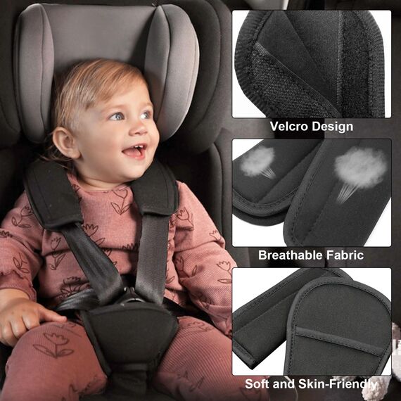 Gurtpolster Kinder 3 Pads Set Gurtpolster Universal Baby Autositz Gurtbezüge Kinderwagen Sicherheitsgurt Kissen für Neugeborene Baby Sicherheitsgurt Schulterpolster für Babyschale Autositz