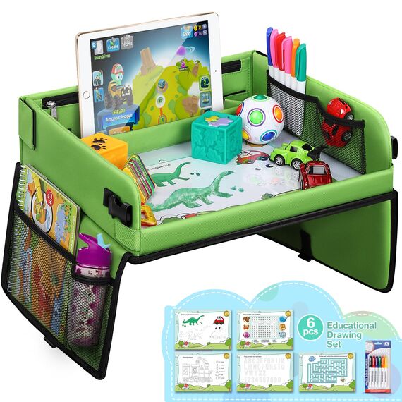 lenbest Reisetisch Auto Kinder, BeschäFtigung Autofahrt Kinder, Auto Reise Spielzeug, Spiele für Autofahrt Kinder, Reise Gadgets, Auto Organizer Kinder, Spielzeug ab 3 Jahre, Geschenk ab 3 Jahre