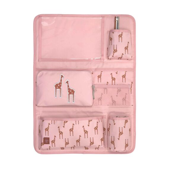 LÄSSIG Autoorganizer Autorücksitzorganizer Rücksitztasche für Auto zum Hängen zusammenklappbar/Car Wrap-to-Go Safari Giraffe
