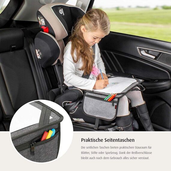 reer Travelkid Play Malunterlage | Mal- und Spielunterlage für unterwegs | XXL Unterlage: 24 x 26 cm | wasserabweisend | schmutzabweisend | Reise-Tablett für Reisen mit dem Auto
