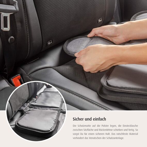 reer Kindersitz-Unterlage TravelKid Protect, rutschfeste Unterlage, ISOFIX geeignet, für alle herkömmlichen Modelle, grau