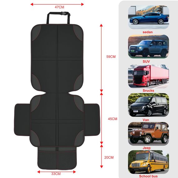 HDRNT Kindersitzunterlage Lsofix 2 Stück mit Mehreren Taschen aus Oxford Stoff für Autositz Schutz und Unterstützung ideal für Kinder und Familien geeigneter Auto Rücksitz Aufbewahrungslösung