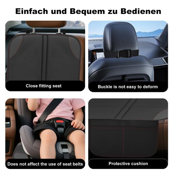 HDRNT Kindersitzunterlage Lsofix 2 Stück mit Mehreren Taschen aus Oxford Stoff für Autositz Schutz und Unterstützung ideal für Kinder und Familien geeigneter Auto Rücksitz Aufbewahrungslösung