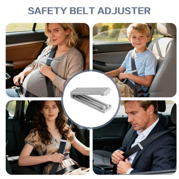 JHKLS 2Pcs Universeller Sicherheitsgurtversteller für Autos - Druckminderer für Schultern und Nacken - Grau
