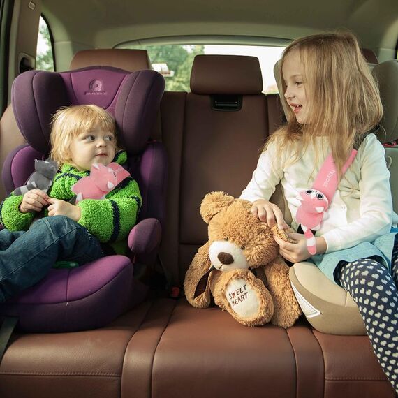 URAQT 2 Stück Gurtpolster Auto Kinder, Auto Gurtpolster Gurtschutz mit Katze Motiv, Schutzkissen und Samtbeutel Groß für mehr Komfort auf der Reise (Katze)
