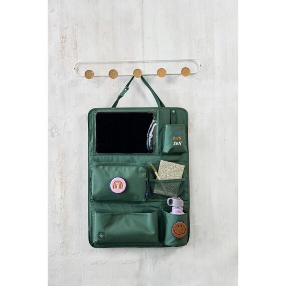 LÄSSIG Autoorganizer Autorücksitzorganizer Rücksitztasche für Auto zum Hängen zusammenklappbar/Car Wrap-to-Go Dark Green