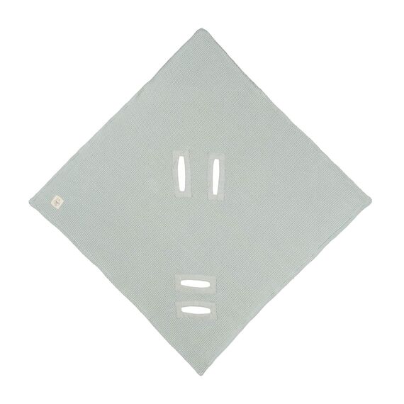 LÄSSIG Baby Strickdecke für Autositz Autositzdecke Einschlagdecke Babyschale 100% Bio-Baumwolle GOTS light mint