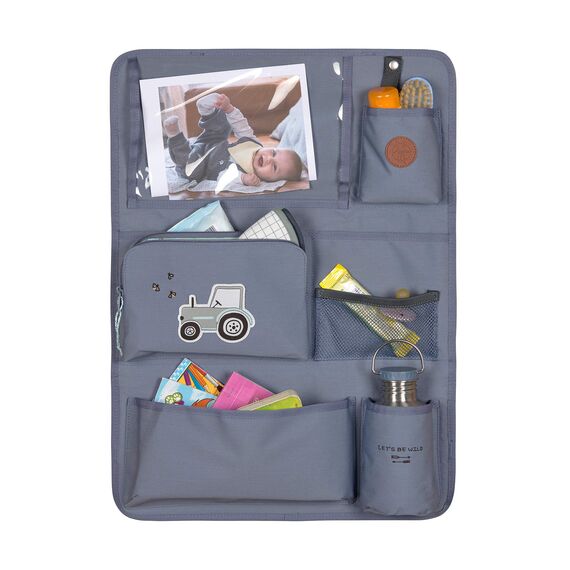 LÄSSIG Autoorganizer Autorücksitzorganizer Rücksitztasche für Auto zum Hängen zusammenklappbar/Car Wrap-to-Go Adventure Tractor