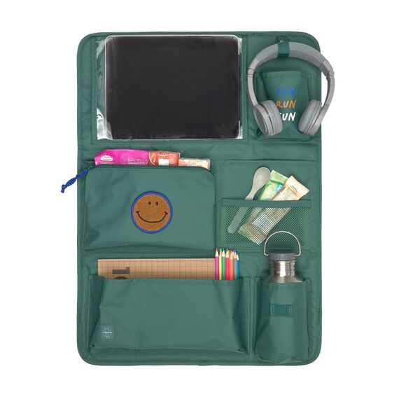 LÄSSIG Autoorganizer Autorücksitzorganizer Rücksitztasche für Auto zum Hängen zusammenklappbar/Car Wrap-to-Go Dark Green