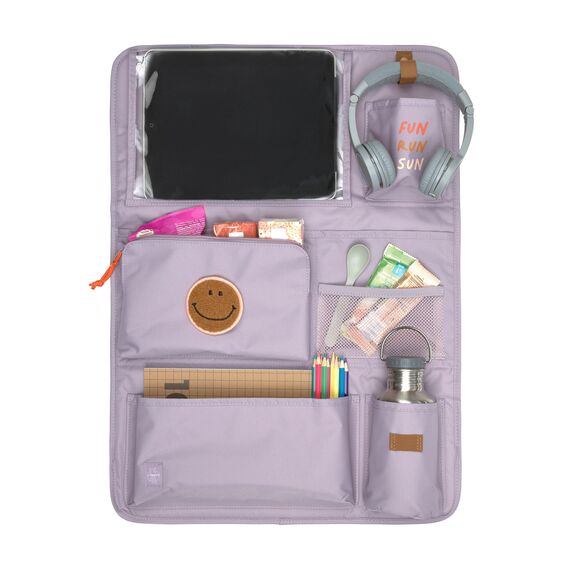 LÄSSIG Autoorganizer Autorücksitzorganizer Rücksitztasche für Auto zum Hängen zusammenklappbar/Car Wrap-to-Go Lilac