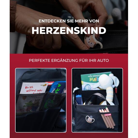 HerzensKind Premium Kindersitzunterlage, der Beste Schutz für Ihre Autositze, universeller Autositzschoner für Textil- und Ledersitze, ISOfix geeigneter Sitzschoner für alle Kindersitze (S (1-Pack))