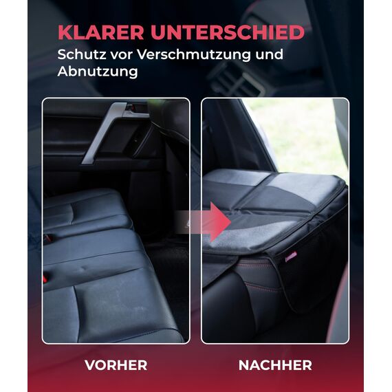 HerzensKind Premium Kindersitzunterlage, der Beste Schutz für Ihre Autositze, universeller Autositzschoner für Textil- und Ledersitze, ISOfix geeigneter Sitzschoner für alle Kindersitze (S (1-Pack))