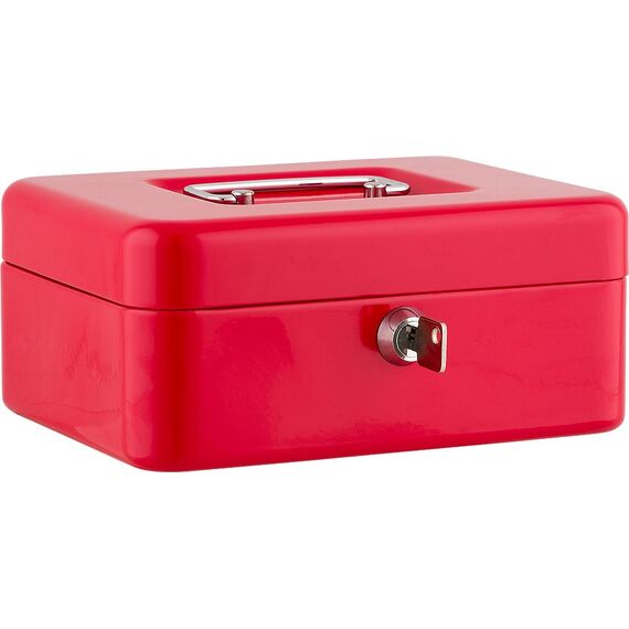 NEU!! SAX Geldkassette 20x16x9 cm, 5 -Fächer-Münzeinsatz, ROT