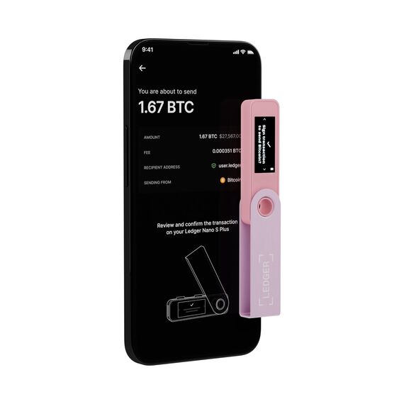 Ledger Nano S Plus – Krypto-Hardware-Wallet – Unkomplizierte Einsteiger-Wallet mit allem, was du zum Schutz deines Vermögens brauchst – Pastellpink