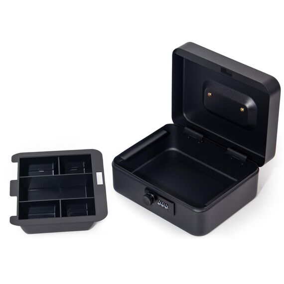 GREELUE Geldkassette (20 * 16 * 8.5 CM) Abschließbar mit Zahlenschloss, Feuerfeste Geldbox, Wasserabweisend Geldkassette Klein mit Münzzählbrett, Cash Box, Spardose