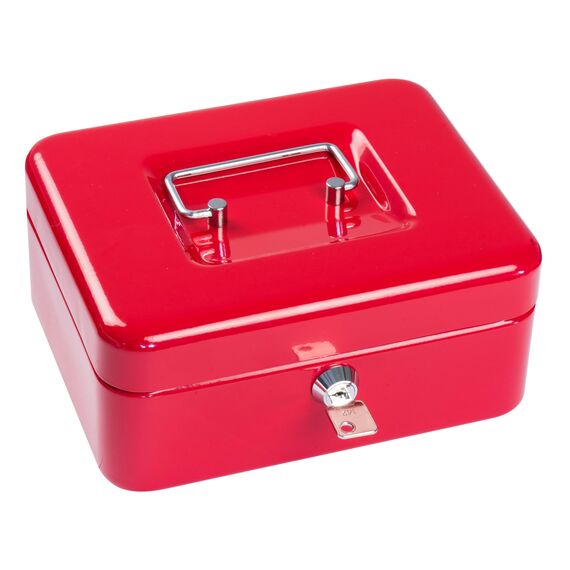 NEU!! SAX Geldkassette 20x16x9 cm, 5 -Fächer-Münzeinsatz, ROT