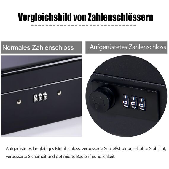GREELUE Geldkassette (20 * 16 * 8.5 CM) Abschließbar mit Zahlenschloss, Feuerfeste Geldbox, Wasserabweisend Geldkassette Klein mit Münzzählbrett, Cash Box, Spardose