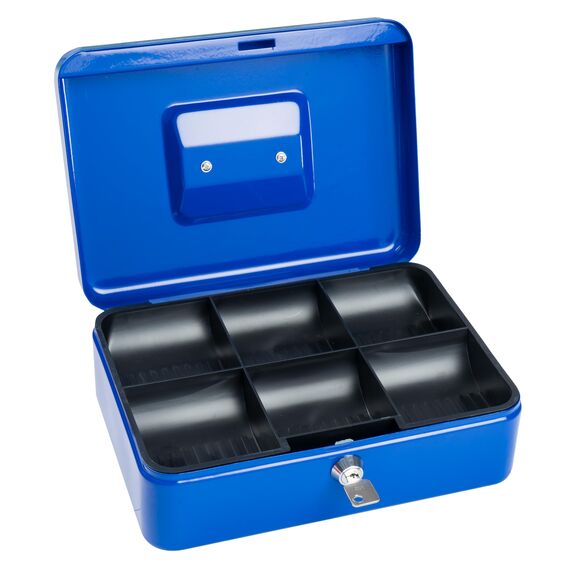 NEU!! SAX Geldkassette 25x18x9 cm, Münzeinsatz, BLAU
