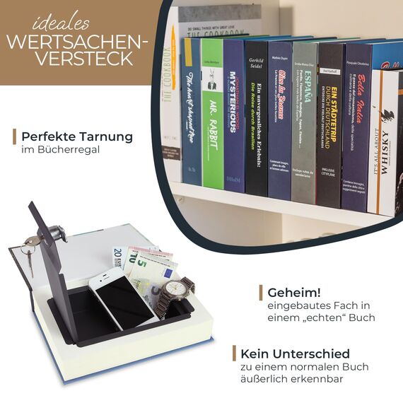 HMF 80925 Buchtresor Geldkassette Papierseiten | 23 x 15 x 4 cm | Städtetrip Frankreich