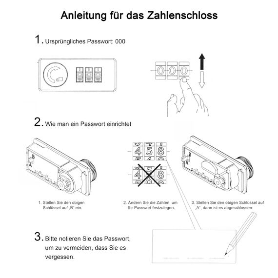 GREELUE Geldkassette (20 * 16 * 8.5 CM) Abschließbar mit Zahlenschloss, Feuerfeste Geldbox, Wasserabweisend Geldkassette Klein mit Münzzählbrett, Cash Box, Spardose