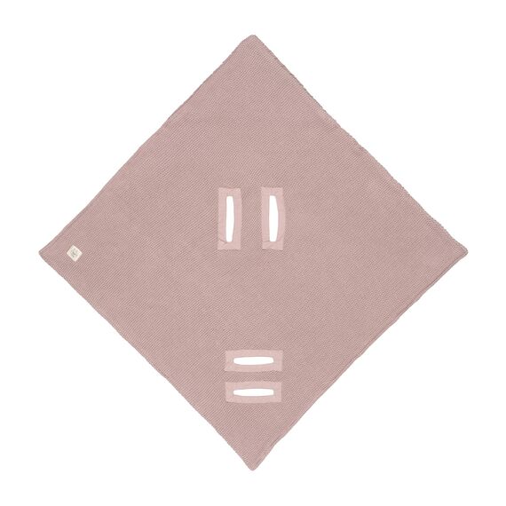 LÄSSIG Baby Strickdecke für Autositz Autositzdecke Einschlagdecke Babyschale 100% Bio-Baumwolle GOTS dusky pink
