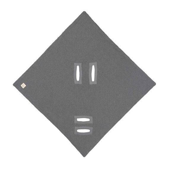 LÄSSIG Baby Strickdecke für Autositz Autositzdecke Einschlagdecke Babyschale 100% Bio-Baumwolle GOTS anthracite