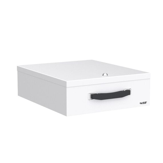 HMF 142-07 Abschließbare XL Dokumentenkassette für Ordner | DIN A4 / B4 | Lichtgrau