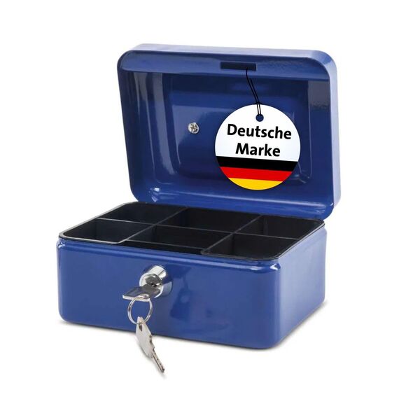 Geldkassette Stahlblech, Größe 1, (B) 152 (T) 125 (H) 81 mm blau