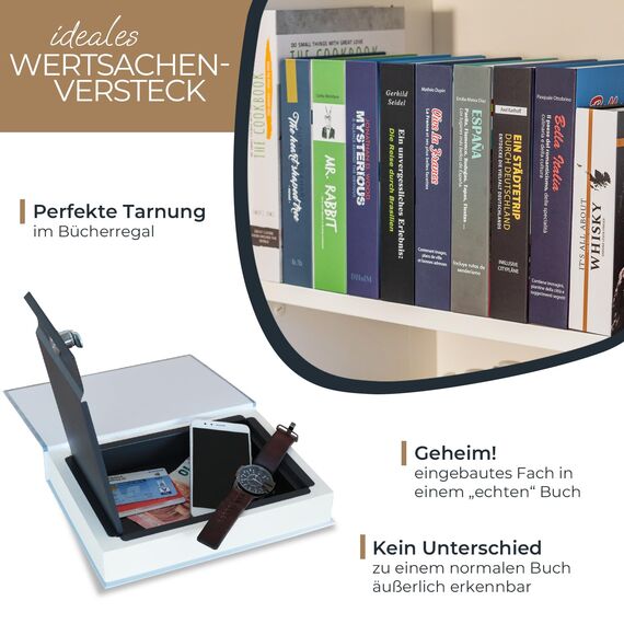 HMF 81001 Buchsafe, getarnte Geldkassette mit echten Papierseiten, Kochbuch, 26,5 x 19 x 4,2 cm