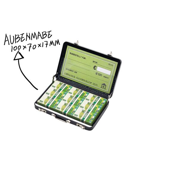 ASVP Shop Geldkoffer zum Geburtstag oder als Verpackung für Gutscheine - Mini Aktenkoffer aus Aluminium mit Schnappverschluss als Hochzeitsgeschenk und Grußkarte - Ideal als Geschenk (Black)